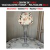 Location Centre de Table : Vase Balustre Transparent + Multicolore 60cm