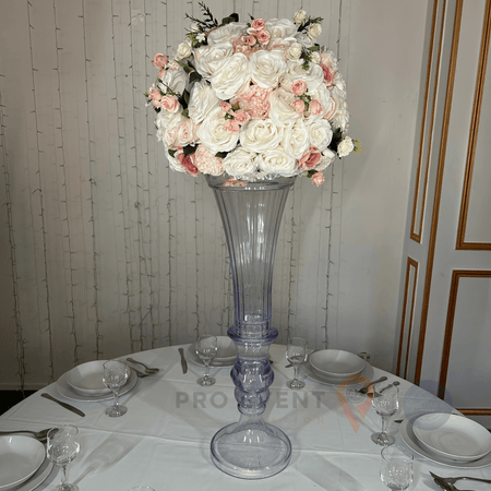 Location Centre de Table : Vase Balustre Transparent + Multicolore 60cm