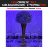 Location Centre de Table : Vase Balustre Doré + Gypsophile 60cm
