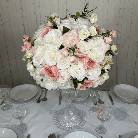 Location Centre de Table : Vase Sablier Transparent + Multicolore 60cm