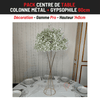 Location Centre de Table : Colonne Métal + Gypsophile 60cm