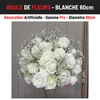 Location Boule de Fleurs Blanche 60cm