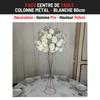 Location Centre de Table : Colonne Métal + Blanche 60cm