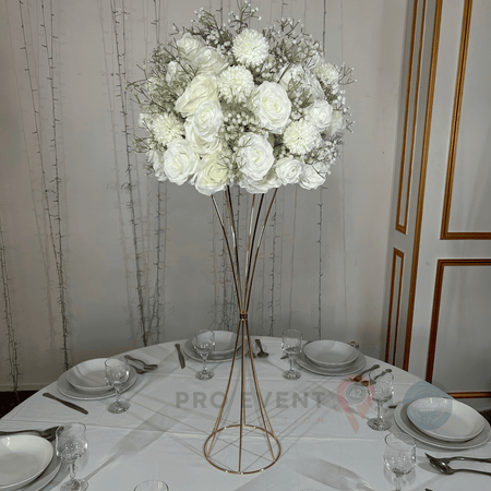Location Centre de Table : Colonne Métal + Blanche 60cm