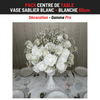 Location Centre de Table : Vase Sablier Blanc + Blanche 60cm