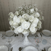 Location Centre de Table : Vase Sablier Blanc + Blanche 60cm