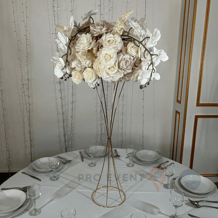 Location Centre de Table : Colonne Métal + Rosa 50cm