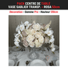 Location Centre de Table : Vase Sablier Transparent + Rosa 50cm