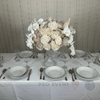 Location Centre de Table : Vase Sablier Transparent + Rosa 50cm