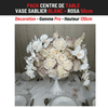 Location Centre de Table : Vase Sablier Blanc + Rosa 50cm