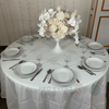 Location Centre de Table : Vase Sablier Blanc + Rosa 50cm