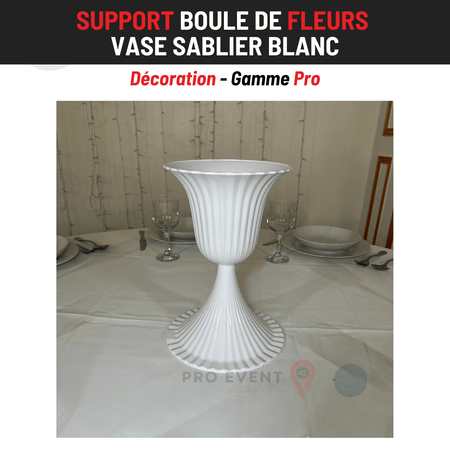 Location de Vase Sablier Blanc