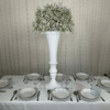 Location Centre de Table : Vase Balustre Blanc + Gypsophile 60cm