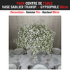 Location Centre de Table : Vase Sablier Transparent + Gypsophile 60cm