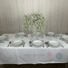 Location Centre de Table : Vase Sablier Transparent + Gypsophile 60cm