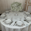 Location Centre de Table : Vase Sablier Transparent + Gypsophile 60cm