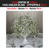 Location Centre de Table : Vase Sablier Blanc + Gypsophile 60cm