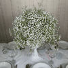 Location Centre de Table : Vase Sablier Blanc + Gypsophile 60cm