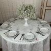 Location Centre de Table : Vase Sablier Blanc + Gypsophile 60cm