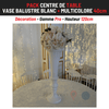 Location Centre de Table : Vase Balustre Blanc + Multicolore 40cm