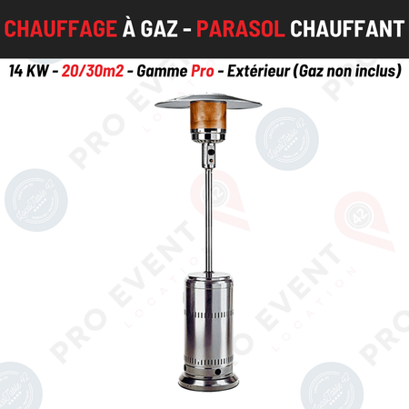 Location Parasol Chauffant à Gaz (Non fournis) - 20/30m2
